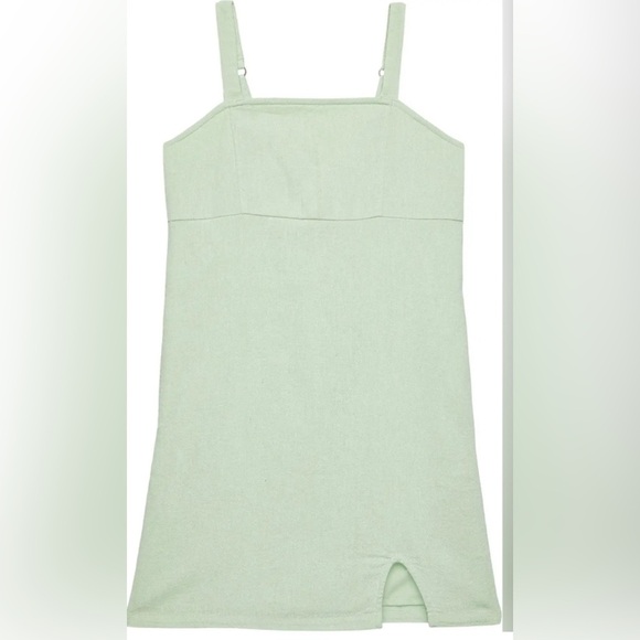 Abercrombie Kids Mint Green Sleeveless Fully Lined Linen Sheath Dress Size 11/12 - Picture 1 of 9